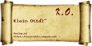 Klein Ottó névjegykártya